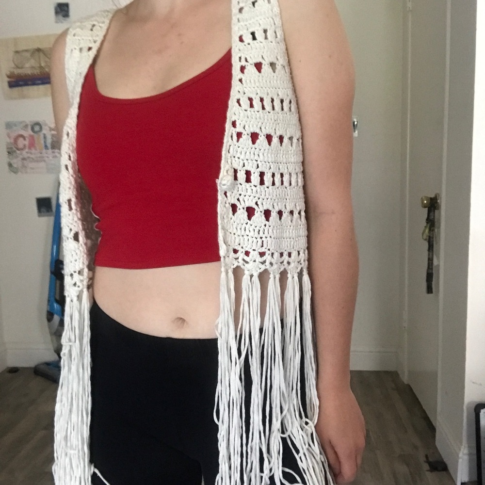 White Fringed Cover-Up